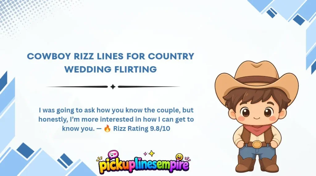 Cowboy Rizz Lines for Country Wedding Flirting